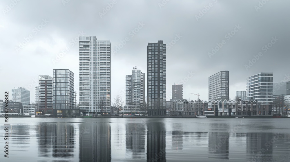 Amsterdam High-rise buildings, modern architecture, Centre of Amsterdam and Amsterdam Noord