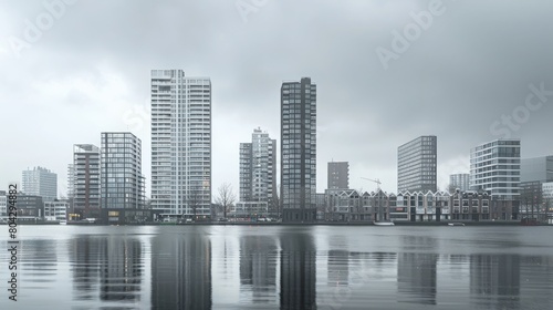 Amsterdam High-rise buildings, modern architecture, Centre of Amsterdam and Amsterdam Noord photo