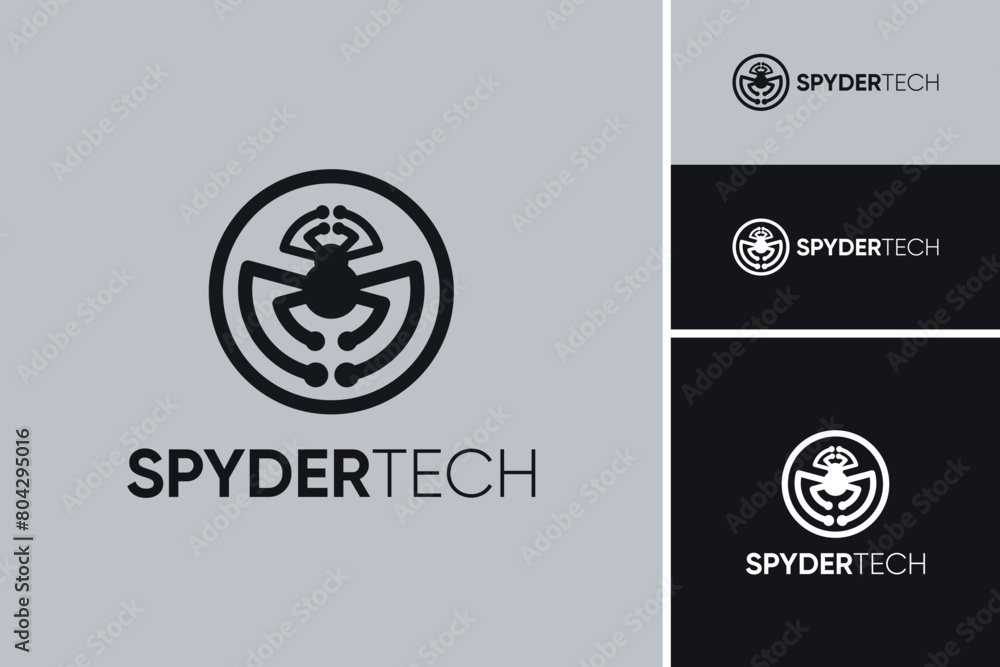 Fototapeta premium spider technology with circle logo concept designs