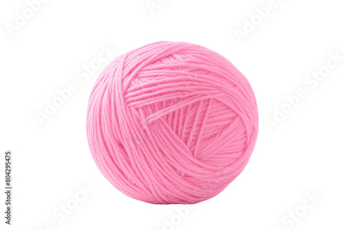 The Pink Puff: A Whimsical Ball of Yarn. On a White or Clear Surface PNG Transparent Background.
