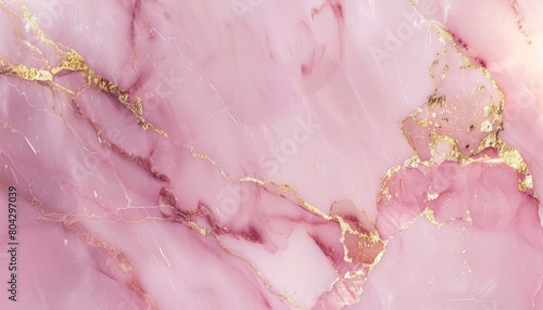 A soft pink marble texture background with gold accents, perfect for elegant and luxurious design projects or as a sophisticated wallpaper