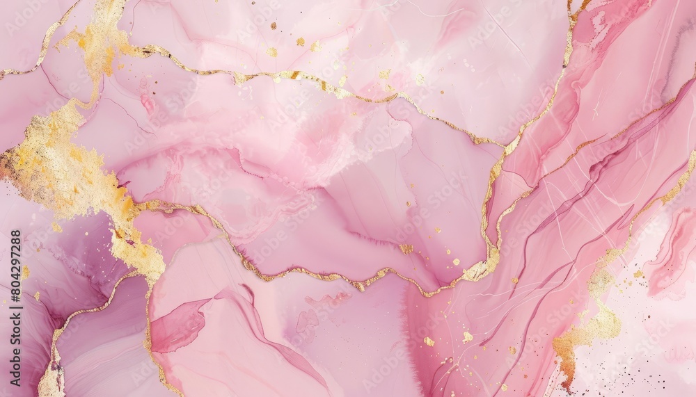 A luxurious pink marble texture with gold veins and watercolor effects, perfect for an elegant background or wallpaper with a subtle light and pastel palette, modern style A luxurious pink marble texture with gold veins and watercolor effects, perfect for an elegant background or wallpaper with a subtle light and pastel palette, modern style