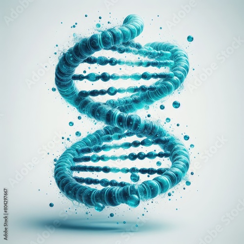 Cyan DNA genome structure biotechnology concept photo