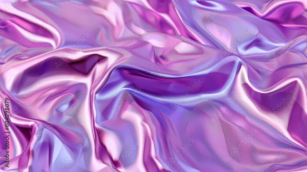 Fototapeta premium Shimmering Purple Fabric Rendering With Fluid Waves and Folds