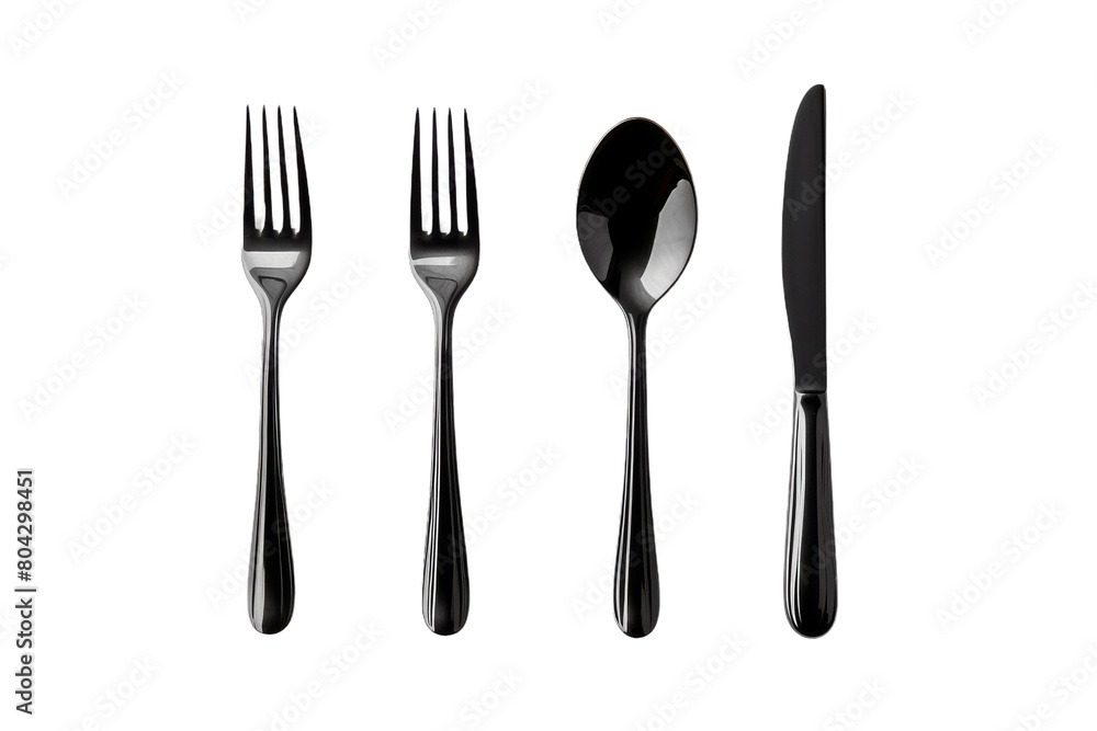 Culinary Harmony: A Dance of Utensils. On a White or Clear Surface PNG Transparent Background. Culinary Harmony: A Dance of Utensils. On a White or Clear Surface PNG Transparent Background.