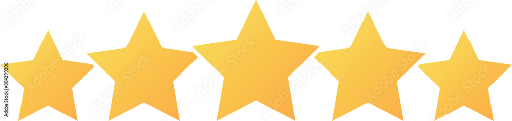 5 star icon, symbol for feedback. Vector illustration 5 star icon, symbol for feedback. Vector illustration
