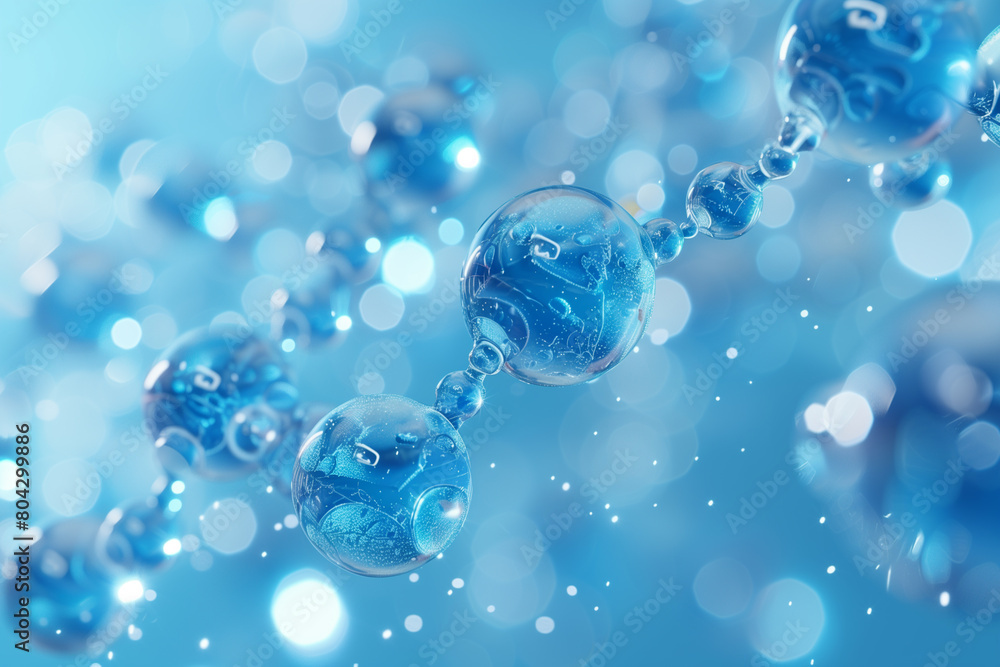 Abstract 3D Wallpaper with floating Spheres. Medical concept, blue background, 3d, illustration Abstract 3D Wallpaper with floating Spheres. Medical concept, blue background, 3d, illustration