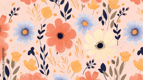 floral seamless pattern with flowers vintage backgr
