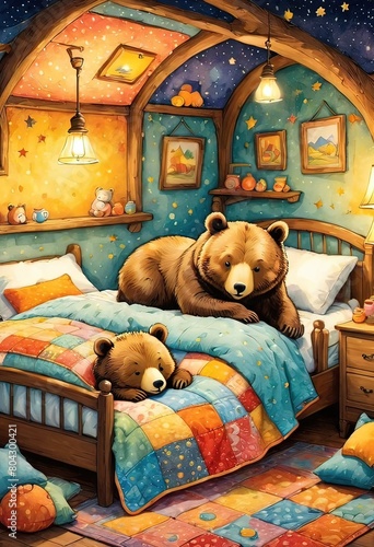 Ai la casa degli orsetti illustrazione per bambini 02