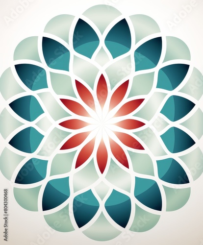 Red and Blue Flower on White Background