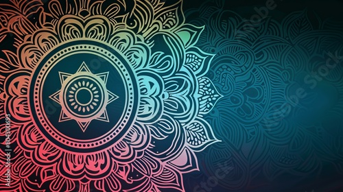 Detailed and stunning abstract mandala background design that symbolizes spirituality in vibrant colors. © AIExplosion