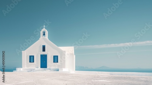Simple and minimalistic church architecture in Athens, Greece.