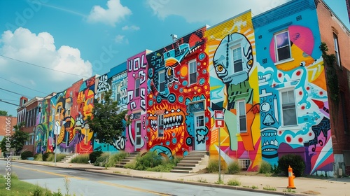 Vibrant Street Mural Reflecting Community Culture and Collective Art Expression photo