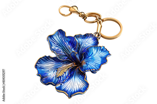 Exquisite Iris flower keychain Isolated on transparent background