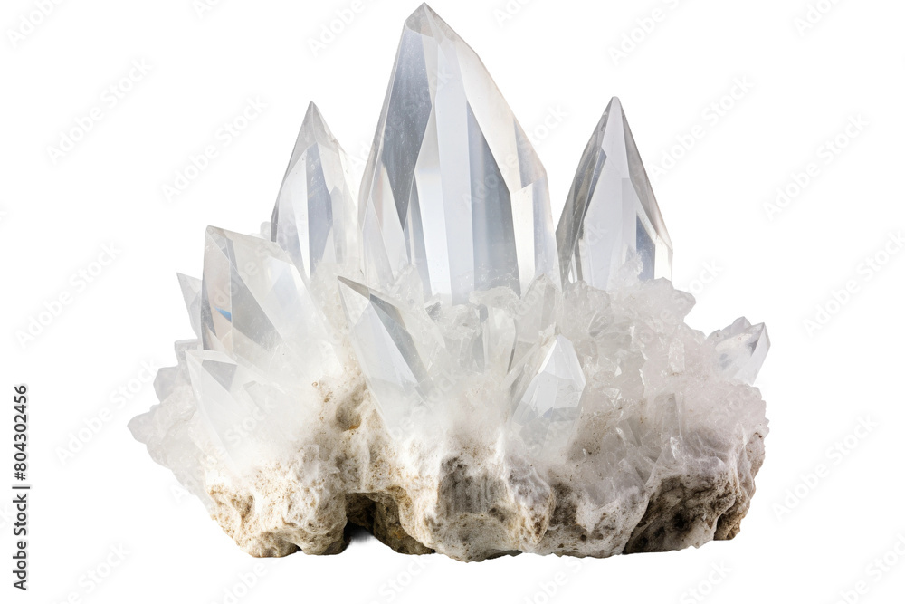 Glittering Frost: A Cluster of Crystal Crystals. On a White or Clear Surface PNG Transparent Background.