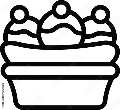Banana split delicacy icon outline vector. Ice cream bowl. Sweet sugary treat