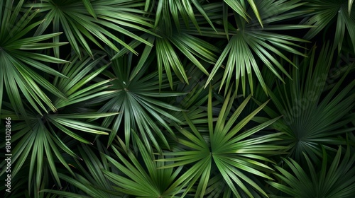 closeup nature view of green leaf and palms background. Flat lay  dark nature concept  tropical leaf