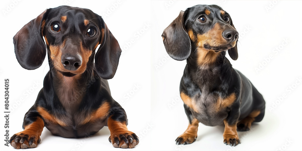 Dachshund dog on white background Dachshund dog on white background