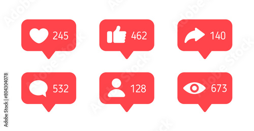 social media notification icon vector