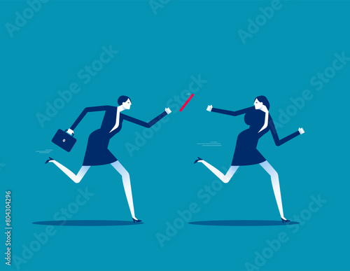 Failure or mistake causing business lost. Fail baton pass vector concept