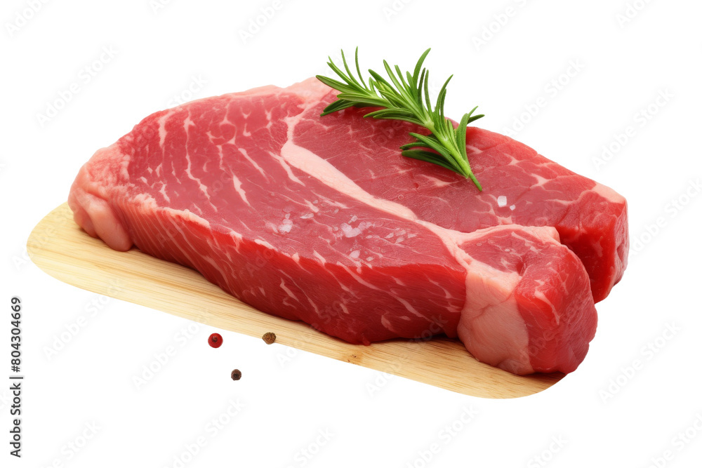 Culinary Elegance: A Succulent Slice of Meat Adorned With a Sprig of Rosemary. On a White or Clear Surface PNG Transparent Background. Culinary Elegance: A Succulent Slice of Meat Adorned With a Sprig of Rosemary. On a White or Clear Surface PNG Transparent Background.