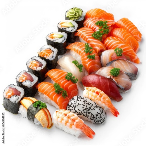 A photo of Sushi isolated on white background