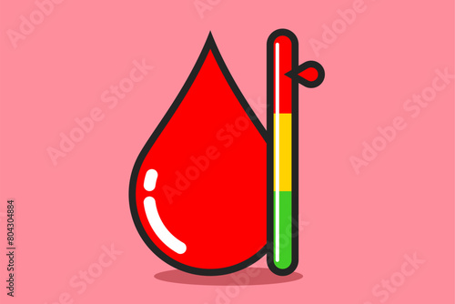vector illustration of high blood sugar level, diabetes	