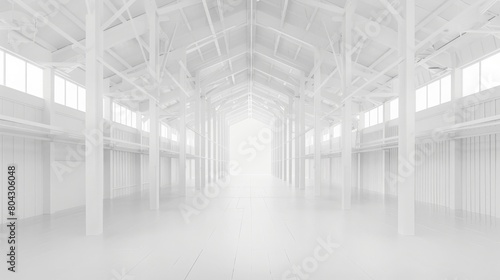 sandwich polyurethane vapor barrier building panels. the structure is made of steel from assembled beams and a shell with a metal surface. hall. stables, warehouses, haylofts photo