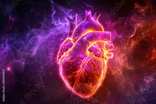 A kirlian aura photo of a human heart.