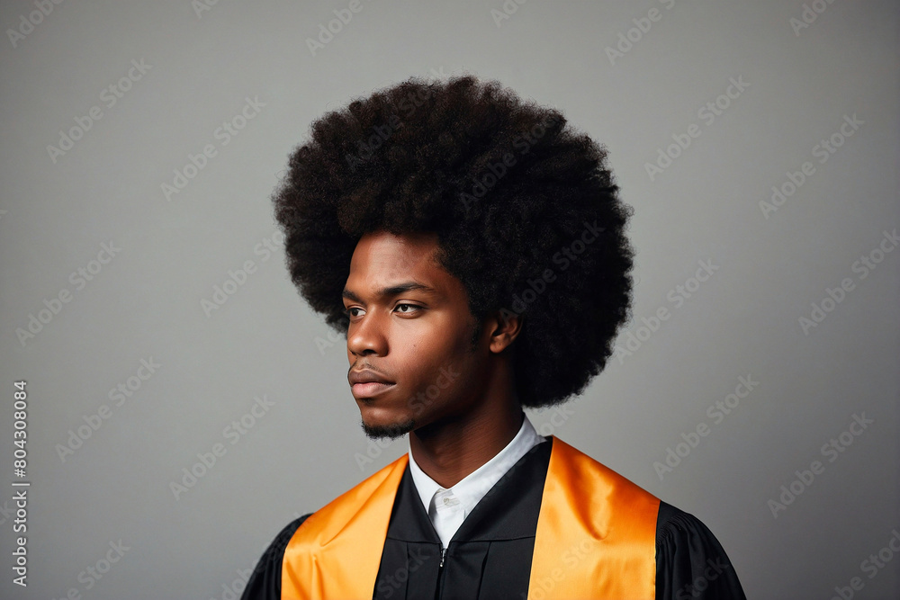Portrait of a Handsome Afro-American Man at Graduation Portrait of a Handsome Afro-American Man at Graduation