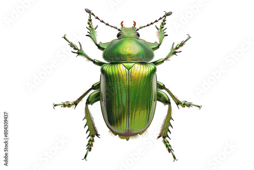 Green June beetle insect Isolated on transparent background photo