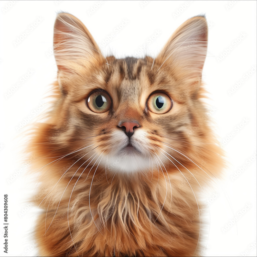 Somali cat on white background Somali cat on white background