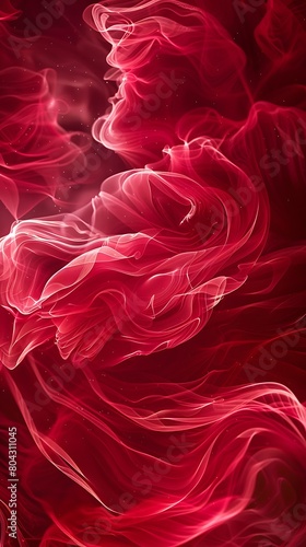 Ethereal Red Dream: Advanced Poster Background with Soft Light Yarn and Gentle Scene