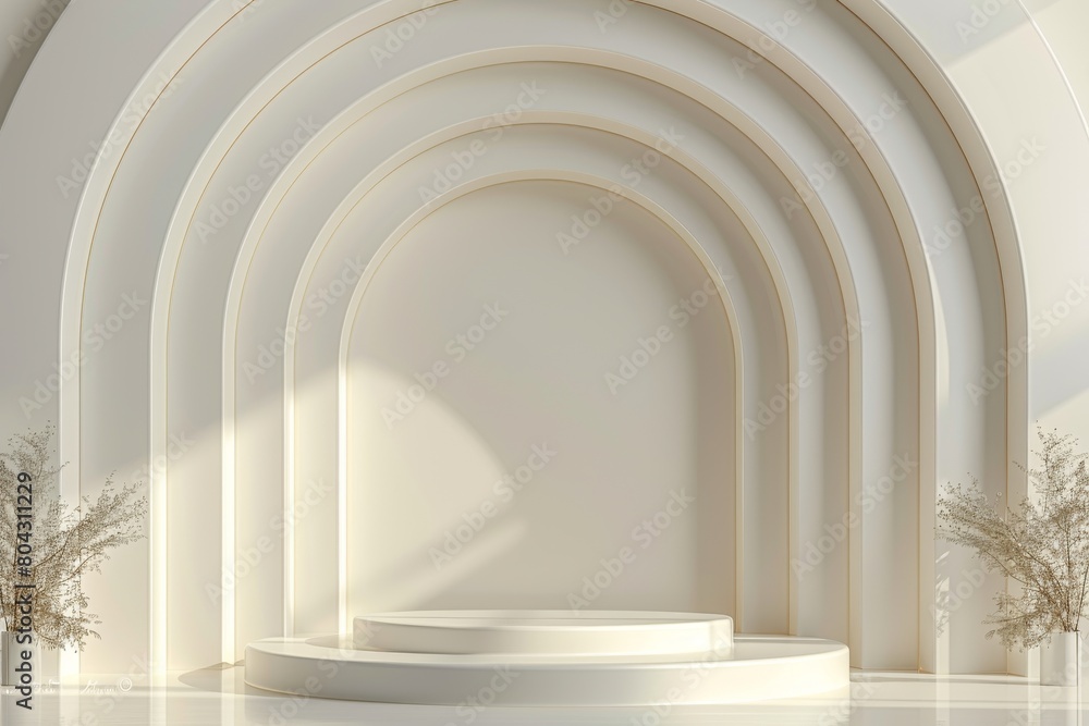 White Room With Arches and Flower Vases White Room With Arches and Flower Vases