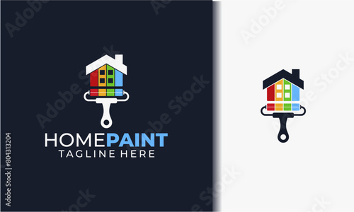 Illustration vector graphic of colored house paintings logo design template