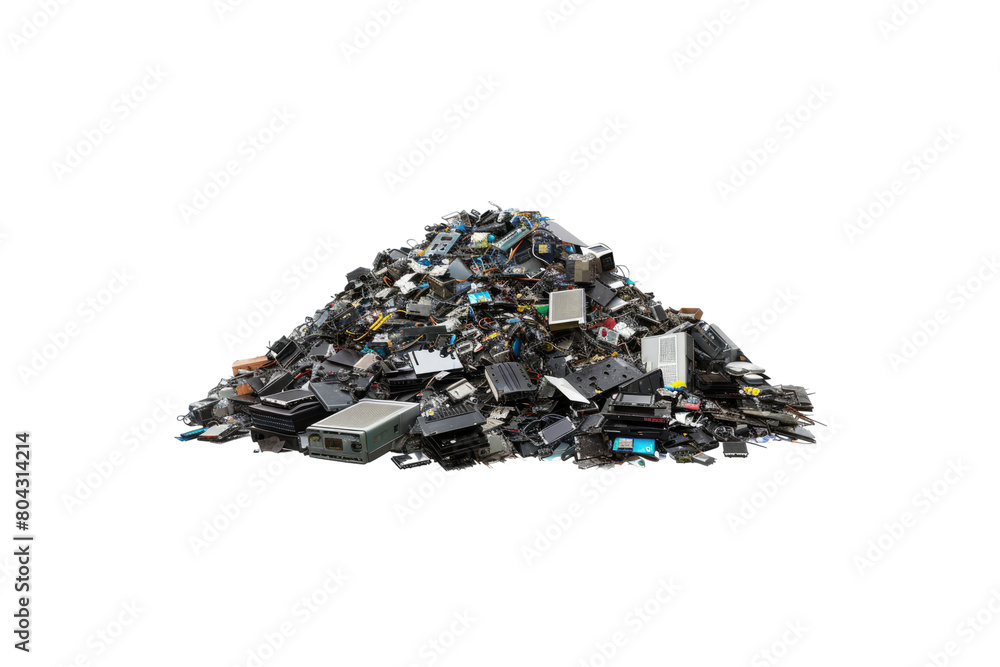 Heap of E waste Isolated on transparent background Heap of E waste Isolated on transparent background
