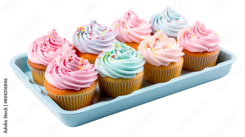 Sweet Delights: A Tray of Heavenly Cupcakes