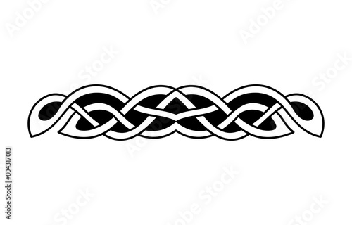 Celtic style interlaced pattern isolated vector. Nordic symbol. Celtic knot vector illustration. Patrick's Day celebration. Interlaced border element.
