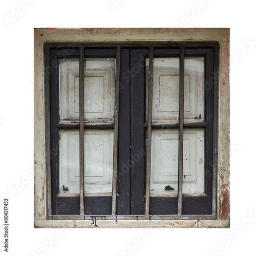 Vintage shabby weathered wooden window