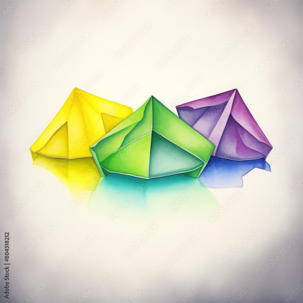origami paper and folded shapes