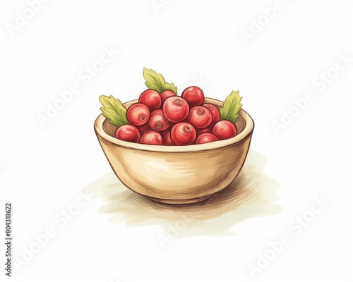 tart cranberries in a ceramic bowl