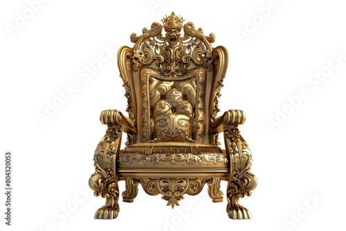Luxury golden throne Isolated on transparent background © posterpalette