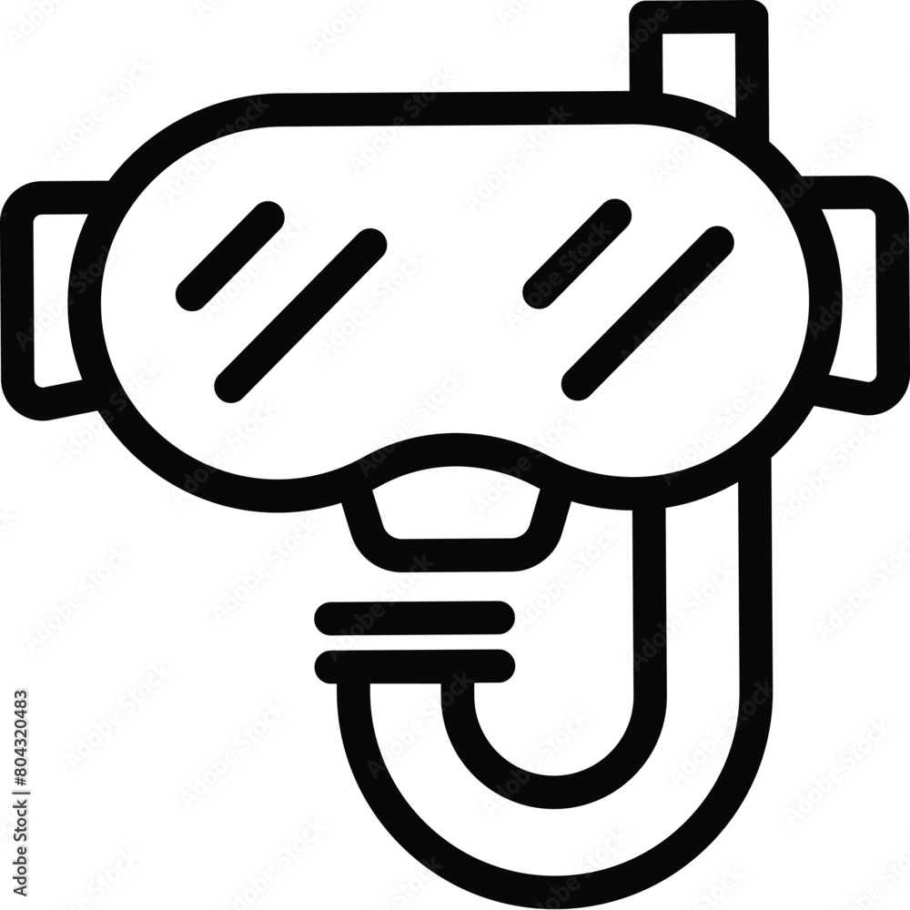 Swim goggles icon outline vector. Sea exploring equipment. Diver scuba mask Swim goggles icon outline vector. Sea exploring equipment. Diver scuba mask