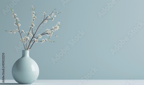 White Vase With White Flowers
