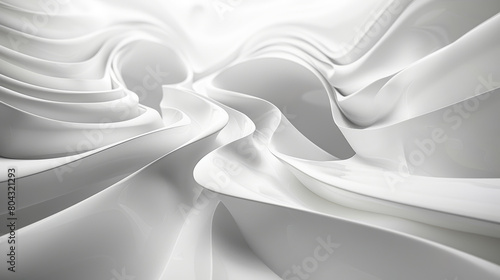 sinuous White Background  -Vibrant and modern abstract colorful wave background with fluid white gradient, perfect as a trendy digital art wallpaper photo