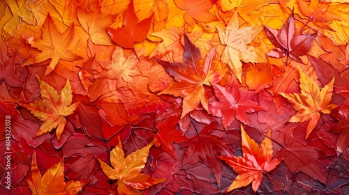 Autumn maple leaves set pattern poster background