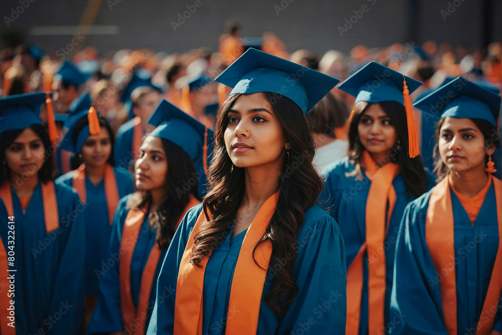 Portrait of a Beautiful Hindu Woman at Graduation