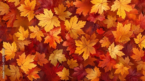 Autumn maple leaves set pattern poster background