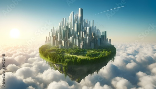 하늘에 떠있는 공중 도시 