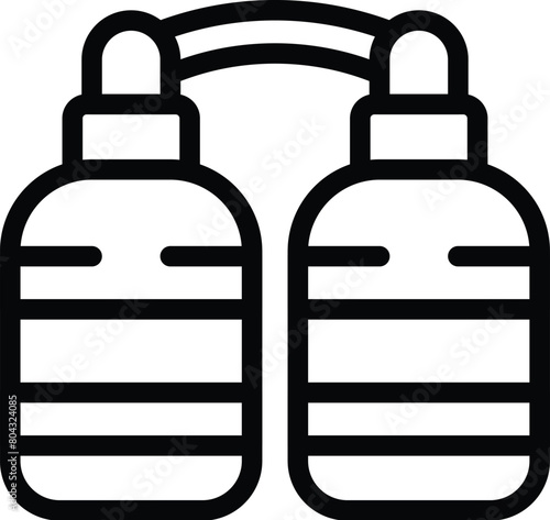 Diving oxygen balloons icon outline vector. Snorkeling tanks. Deep sea explore equipment